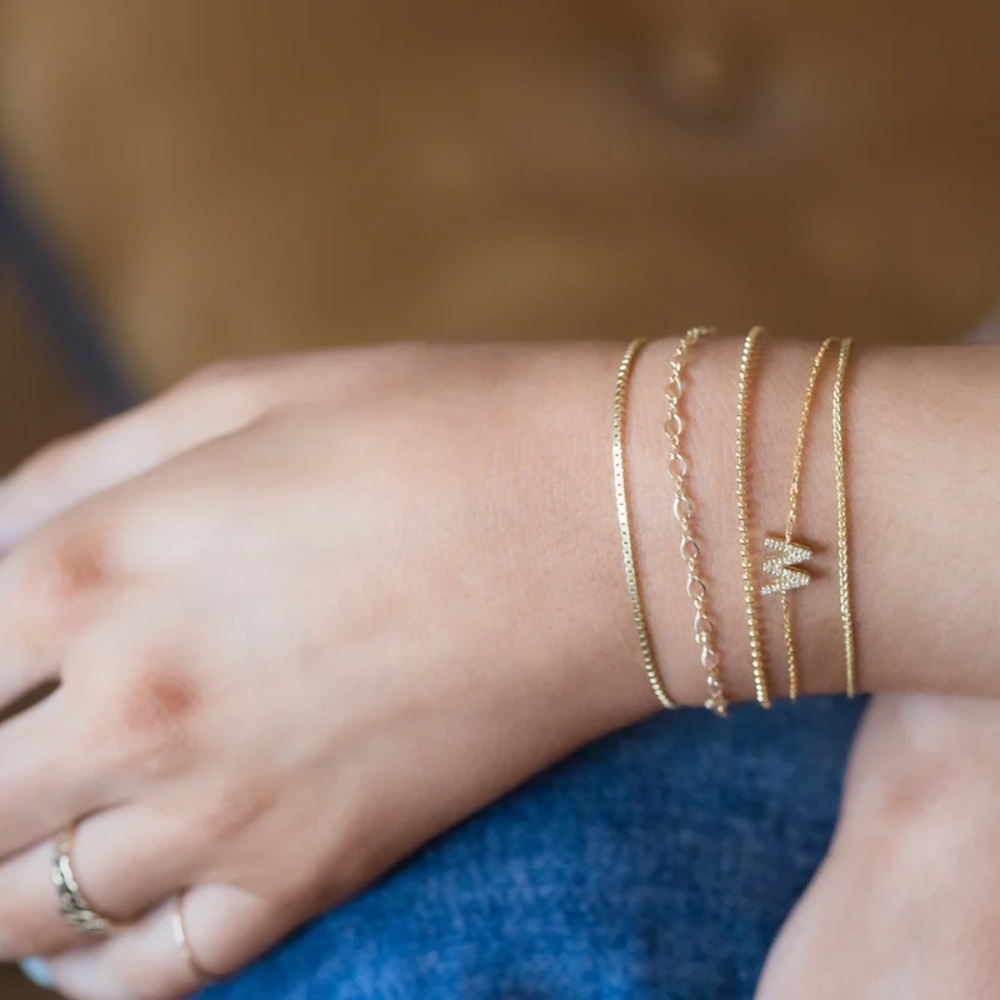NEW 14K Gold THE BEAD CHAIN BRACELET - Picture 2 of 5